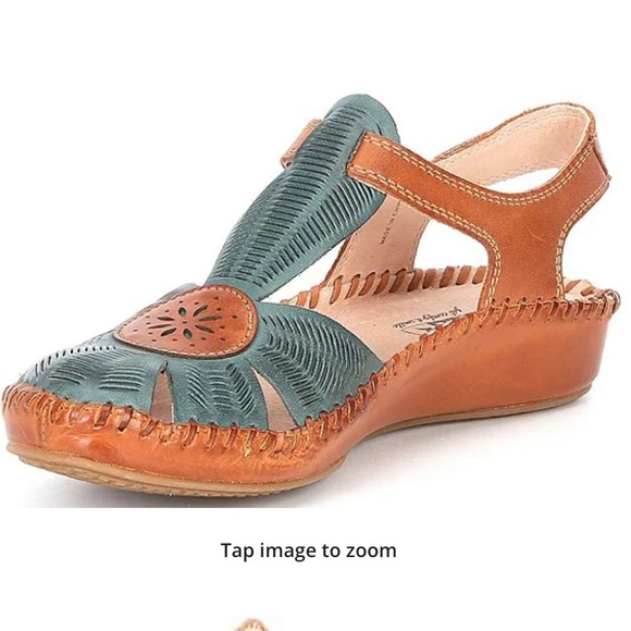 $170 Pikolinos Emerald 42 11 Puerto Vallarta 655 Leather CutOut TStrap Sandals - Picture 1 of 16